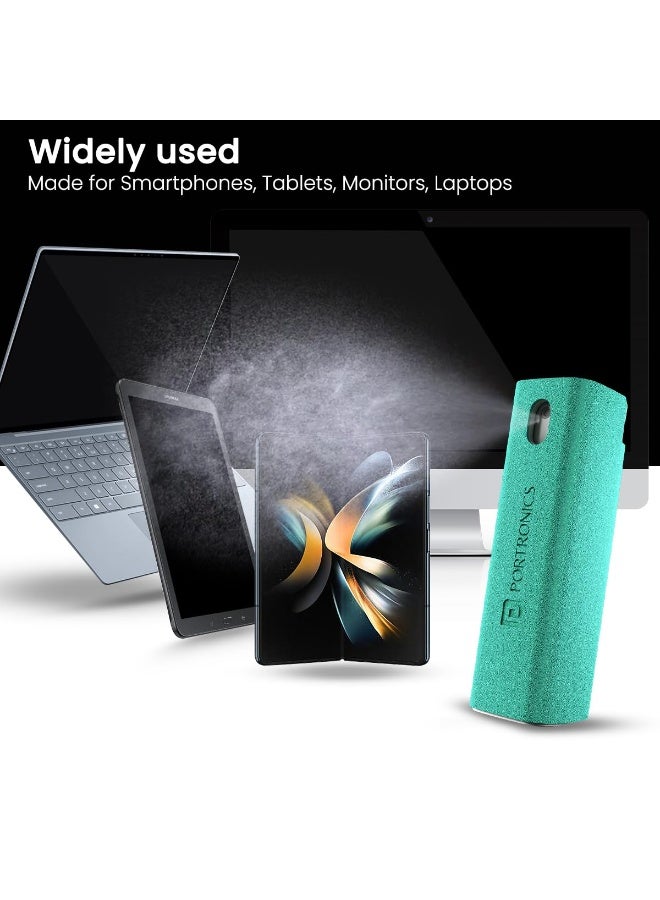 Portronics Swipe 2 Screen Cleaner & Duster with Refillable Spray Bottle, Chemical Free for Monitors & Laptop Screen, Smartphones & Tablets(Green) - Image 4